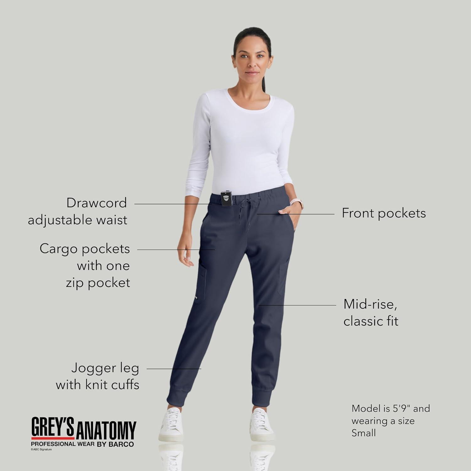 imageBARCO Greys Anatomy Scrubs Kira Scrub Jogger for Women Yoga Style MidRise Soft Touch Fabric Womens Scrub PantSteel