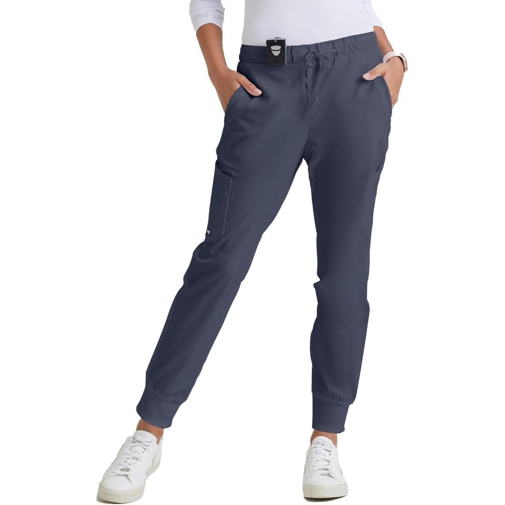 imageBARCO Greys Anatomy Scrubs  Kira Scrub Jogger for Women Yoga Style MidRise Soft Touch Fabric Womens Scrub PantSteel