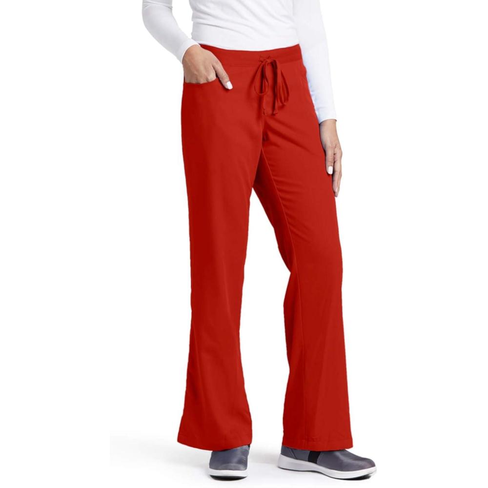 imageBARCO Greys Anatomy Womens Riley Pant Easy Care Medical Scrub Pant w 5 Pockets amp Flared LegHot Tamale