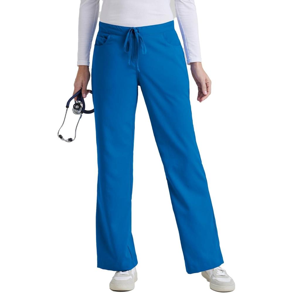 imageBARCO Greys Anatomy Womens Riley Pant Easy Care Medical Scrub Pant w 5 Pockets amp Flared LegNew Royal