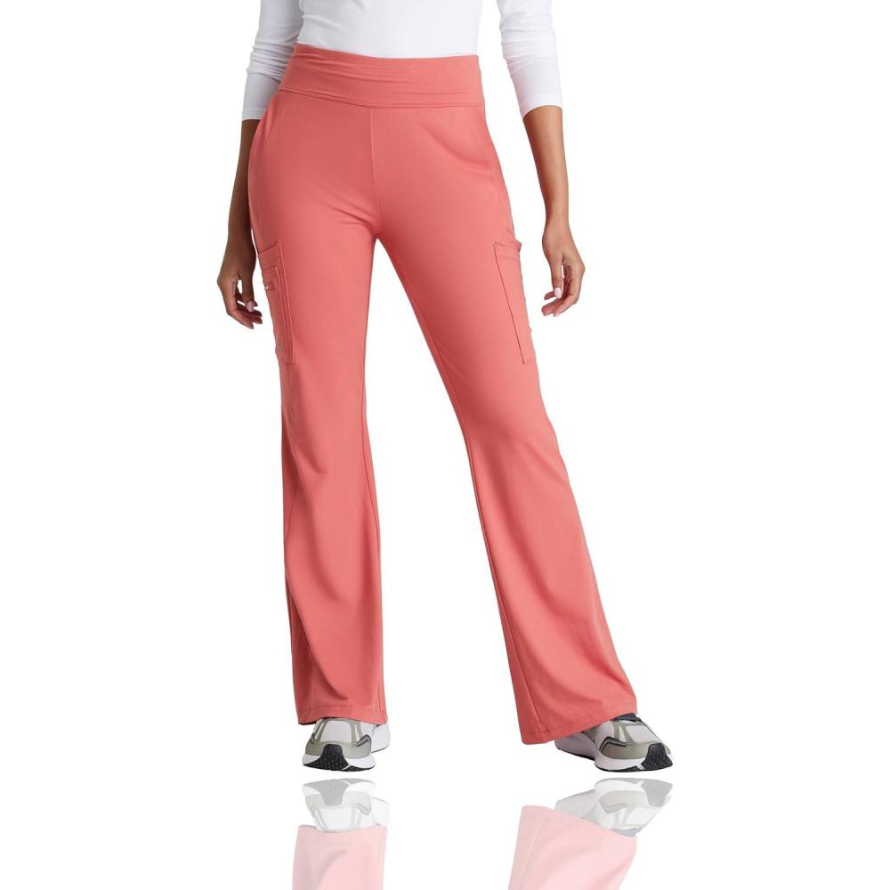 imageBARCO One Performance Knit Sprint Scrub Pant for Women  7Pocket HighRise Yoga Pants with 360 Spandex StretchGinger Rose