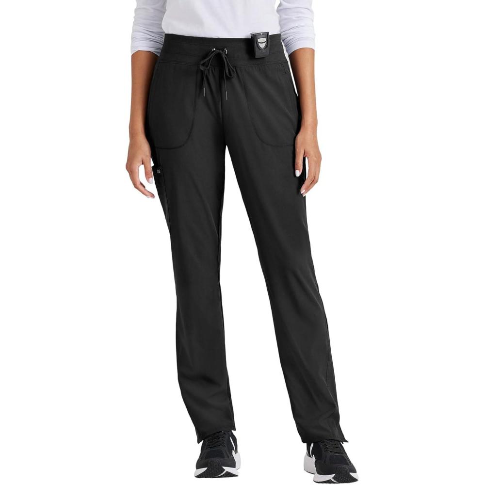 imageBARCO One Uplift Classic Fit Tapered Leg Scrub Pant for Women  5Pocket MidRise Scrub Bottoms with 360 Spandex StretchBlack