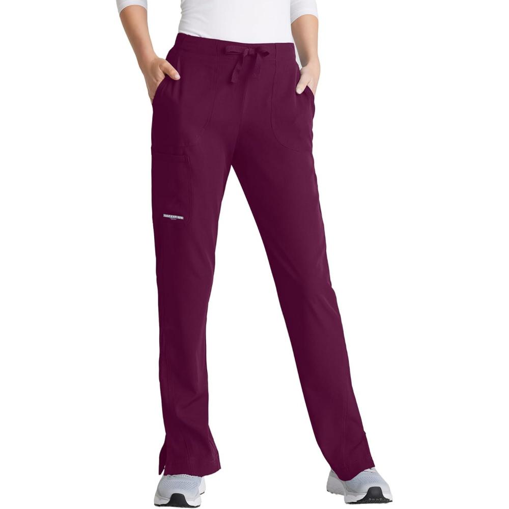 imageBARCO Skechers Vitality Charge Scrub Pant for Women  MidRise Medical Pant 4Way Stretch Womens Scrub PantWine