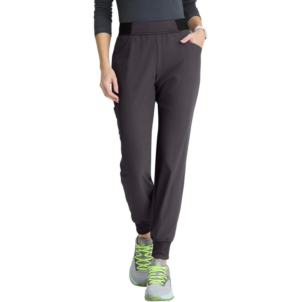 imageBARCO Skechers Vitality Electra Classic Fit Scrub Jogger for Women  MidRise 5Pocket Pant with 4Way StretchPewter