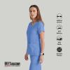 BARCO Grey’s Anatomy Scrubs – Cora Scrub Top for Women, Crossover V-Neck, Fitted Back Super-Soft Women’s Scrub Top(Ciel Blue)