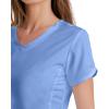 BARCO Grey’s Anatomy Scrubs – Cora Scrub Top for Women, Crossover V-Neck, Fitted Back Super-Soft Women’s Scrub Top(Ciel Blue)