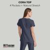 BARCO Grey’s Anatomy Scrubs – Cora Scrub Top for Women, Crossover V-Neck, Fitted Back Super-Soft Women’s Scrub Top(Granite)