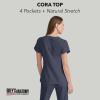 BARCO Grey’s Anatomy Scrubs – Cora Scrub Top for Women, Crossover V-Neck, Fitted Back Super-Soft Women’s Scrub Top(Granite)