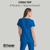 BARCO Grey’s Anatomy Scrubs – Cora Scrub Top for Women, Crossover V-Neck, Fitted Back Super-Soft Women’s Scrub Top(New Royal)