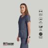 BARCO Grey’s Anatomy Scrubs – Cora Scrub Top for Women, Crossover V-Neck, Fitted Back Super-Soft Women’s Scrub Top(Steel)