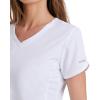 BARCO Grey’s Anatomy Scrubs – Cora Scrub Top for Women, Crossover V-Neck, Fitted Back Super-Soft Women’s Scrub Top(White)