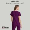 BARCO Grey’s Anatomy Scrubs – Cora Scrub Top for Women, Crossover V-Neck, Fitted Back Super-Soft Women’s Scrub Top(Wine)