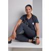 BARCO Grey’s Anatomy Scrubs – Kira Scrub Top for Women, V-Neck, Love Printed Zip Pocket Super-Soft Women’s Scrub Top(Black)