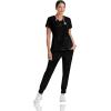 BARCO Grey’s Anatomy Scrubs – Kira Scrub Top for Women, V-Neck, Love Printed Zip Pocket Super-Soft Women’s Scrub Top(Black)