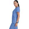 BARCO Grey’s Anatomy Scrubs – Kira Scrub Top for Women, V-Neck, Love Printed Zip Pocket Super-Soft Women’s Scrub Top(Ciel Blue)