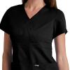 BARCO Grey’s Anatomy Scrubs – Riley Scrub Top for Women, V-Neck Super-Soft Women’s Scrub Top(Black)
