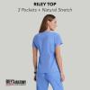 BARCO Grey’s Anatomy Scrubs – Riley Scrub Top for Women, V-Neck Super-Soft Women’s Scrub Top(Ceil Blue)