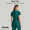 BARCO Grey’s Anatomy Scrubs – Riley Scrub Top for Women, V-Neck Super-Soft Women’s Scrub Top(Hunter Green)