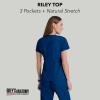 BARCO Grey’s Anatomy Scrubs – Riley Scrub Top for Women, V-Neck Super-Soft Women’s Scrub Top(Indigo (Navy))