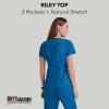 BARCO Grey’s Anatomy Scrubs – Riley Scrub Top for Women, V-Neck Super-Soft Women’s Scrub Top(New Royal)