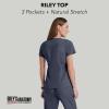 BARCO Grey’s Anatomy Scrubs – Riley Scrub Top for Women, V-Neck Super-Soft Women’s Scrub Top(Steel)