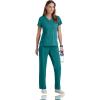 BARCO Grey’s Anatomy Scrubs – Riley Scrub Top for Women, V-Neck Super-Soft Women’s Scrub Top(Teal)