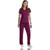 BARCO Grey’s Anatomy Scrubs – Riley Scrub Top for Women, V-Neck Super-Soft Women’s Scrub Top(Wine)