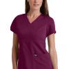 BARCO Grey’s Anatomy Scrubs – Riley Scrub Top for Women, V-Neck Super-Soft Women’s Scrub Top(Wine)