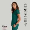 BARCO Grey’s Anatomy Spandex Stretch Direct – Bolt Scrub Top for Women, V-Neck Women’s Scrub Top(Hunter Green)