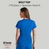 BARCO Grey’s Anatomy Spandex Stretch Direct – Bolt Scrub Top for Women, V-Neck Women’s Scrub Top(New Royal)