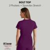 BARCO Grey’s Anatomy Spandex Stretch Direct – Bolt Scrub Top for Women, V-Neck Women’s Scrub Top(Wine)