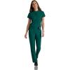 BARCO Grey’s Anatomy Spandex Stretch Direct – Rush Scrub Top for Women, Snap Collar Women’s Scrub Top(Hunter Green)