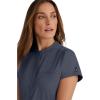 BARCO Grey’s Anatomy Spandex Stretch Direct – Rush Scrub Top for Women, Snap Collar Women’s Scrub Top(Steel)