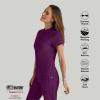 BARCO Grey’s Anatomy Spandex Stretch Direct – Rush Scrub Top for Women, Snap Collar Women’s Scrub Top(Wine)