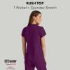 BARCO Grey’s Anatomy Spandex Stretch Direct – Rush Scrub Top for Women, Snap Collar Women’s Scrub Top(Wine)