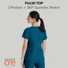 BARCO ONE Women’s Pulse Scrub Top, Sporty V-Neck Medical Top w/ 4-Way Stretch & 5 Pockets(Bahama)