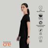 BARCO ONE Women’s Pulse Scrub Top, Sporty V-Neck Medical Top w/ 4-Way Stretch & 5 Pockets(Black)