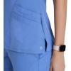 BARCO ONE Women’s Pulse Scrub Top, Sporty V-Neck Medical Top w/ 4-Way Stretch & 5 Pockets(Ciel Blue)