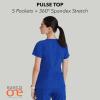 BARCO ONE Women’s Pulse Scrub Top, Sporty V-Neck Medical Top w/ 4-Way Stretch & 5 Pockets(Cobalt)