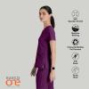 BARCO ONE Women’s Pulse Scrub Top, Sporty V-Neck Medical Top w/ 4-Way Stretch & 5 Pockets(Steel)