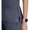 BARCO ONE Women’s Pulse Scrub Top, Sporty V-Neck Medical Top w/ 4-Way Stretch & 5 Pockets(Steel)