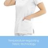 BARCO ONE Women’s Pulse Scrub Top, Sporty V-Neck Medical Top w/ 4-Way Stretch & 5 Pockets(White)