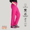 BARCO One Bounce Classic Fit Convertible Scrub Pant for Women – 6-Pocket, Mid-Rise Straight Leg with 360 Spandex Stretch(Prestige Pink)