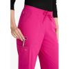 BARCO One Bounce Classic Fit Convertible Scrub Pant for Women – 6-Pocket, Mid-Rise Straight Leg with 360 Spandex Stretch(Prestige Pink)