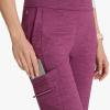 BARCO One Performance Knit Sprint Scrub Pant for Women – 7-Pocket, High-Rise Yoga Pants with 360 Spandex Stretch(Dark Mauve Heather)