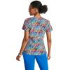 BARCO One Printed Scrub Top for Women – 4-Pocket, Moisture-Wicking V-Neck Shirt with 360 Spandex Stretch(Electric Zebra)
