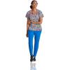 BARCO One Printed Scrub Top for Women – 4-Pocket, Moisture-Wicking V-Neck Shirt with 360 Spandex Stretch(Electric Zebra)