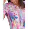 BARCO One Printed Scrub Top for Women – 4-Pocket, Moisture-Wicking V-Neck Shirt with 360 Spandex Stretch(Floral Blooms)