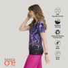BARCO One Printed Scrub Top for Women – 4-Pocket, Moisture-Wicking V-Neck Shirt with 360 Spandex Stretch(Pink Luminescene)