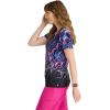 BARCO One Printed Scrub Top for Women – 4-Pocket, Moisture-Wicking V-Neck Shirt with 360 Spandex Stretch(Pink Luminescene)